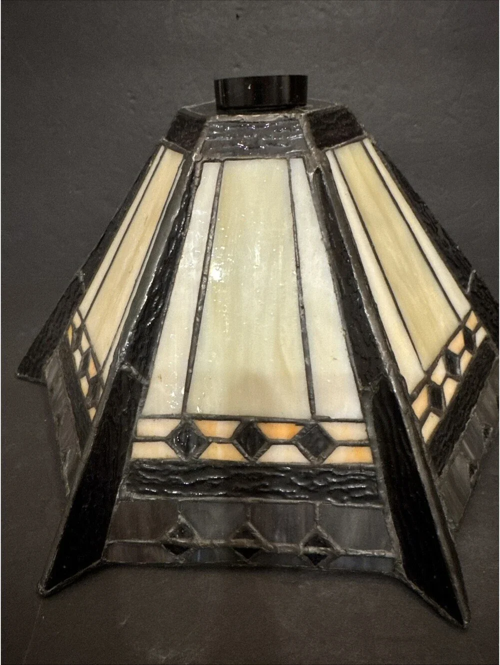 Tiffany Style 6 Sided Mission Stained Glass Lamp Shade 12.25” W By 6.75” H